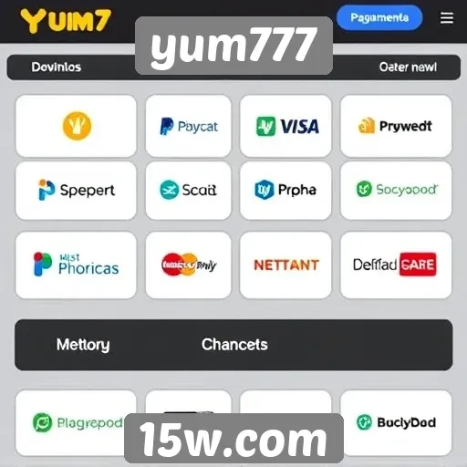 Métodos de pagamento no site yum777